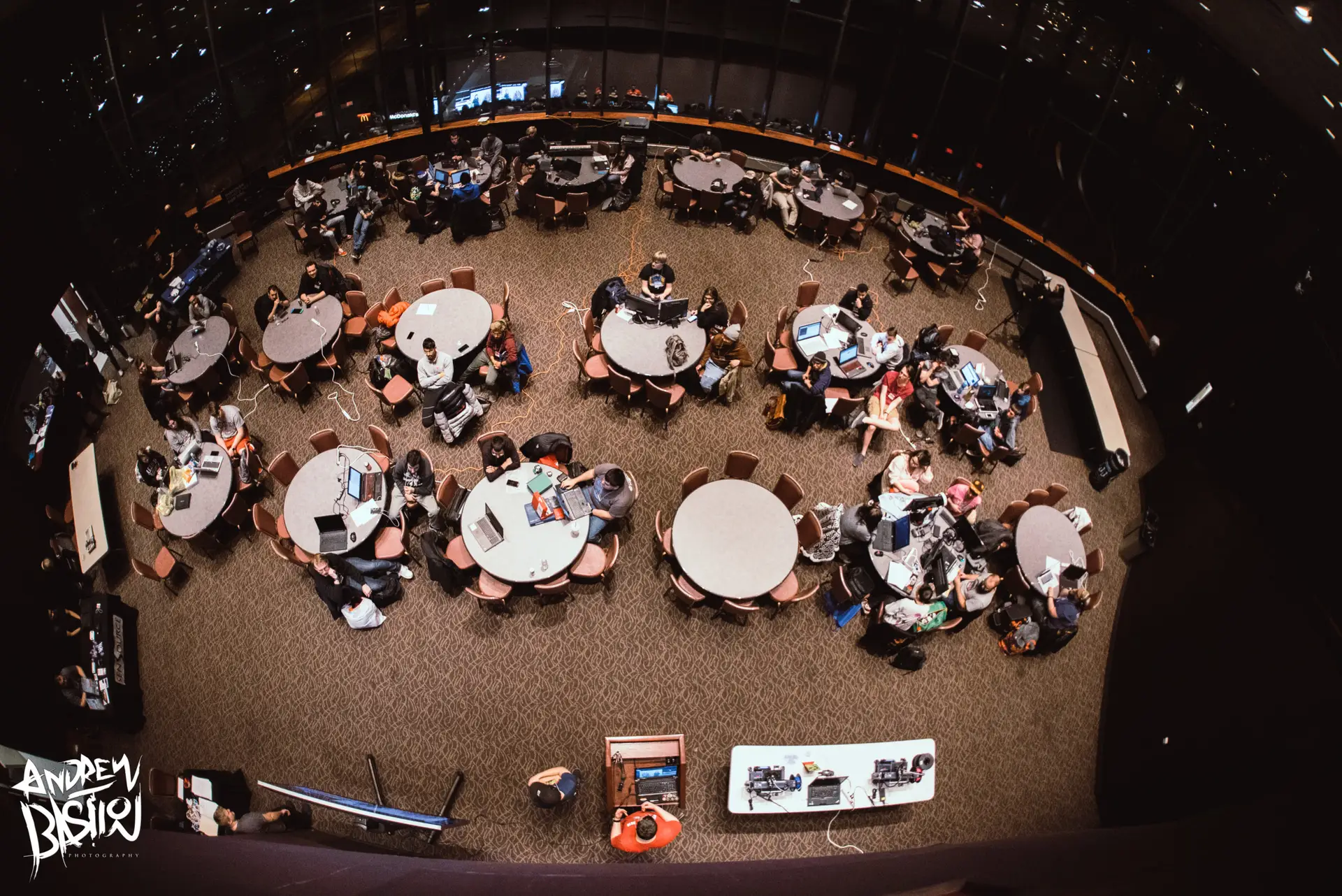 HackYSU birdseye view from lobby of convention center